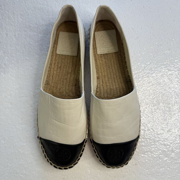 Tory Burch Color Block Espadrilles Women’s 8 Black & Canvas Euro Shoe - Picture 1 of 11